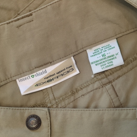 Insect Repellent Cargo Pants Women's Sz 16  EXOFFICIO Outdoor Camping Safari - Picture 7 of 9